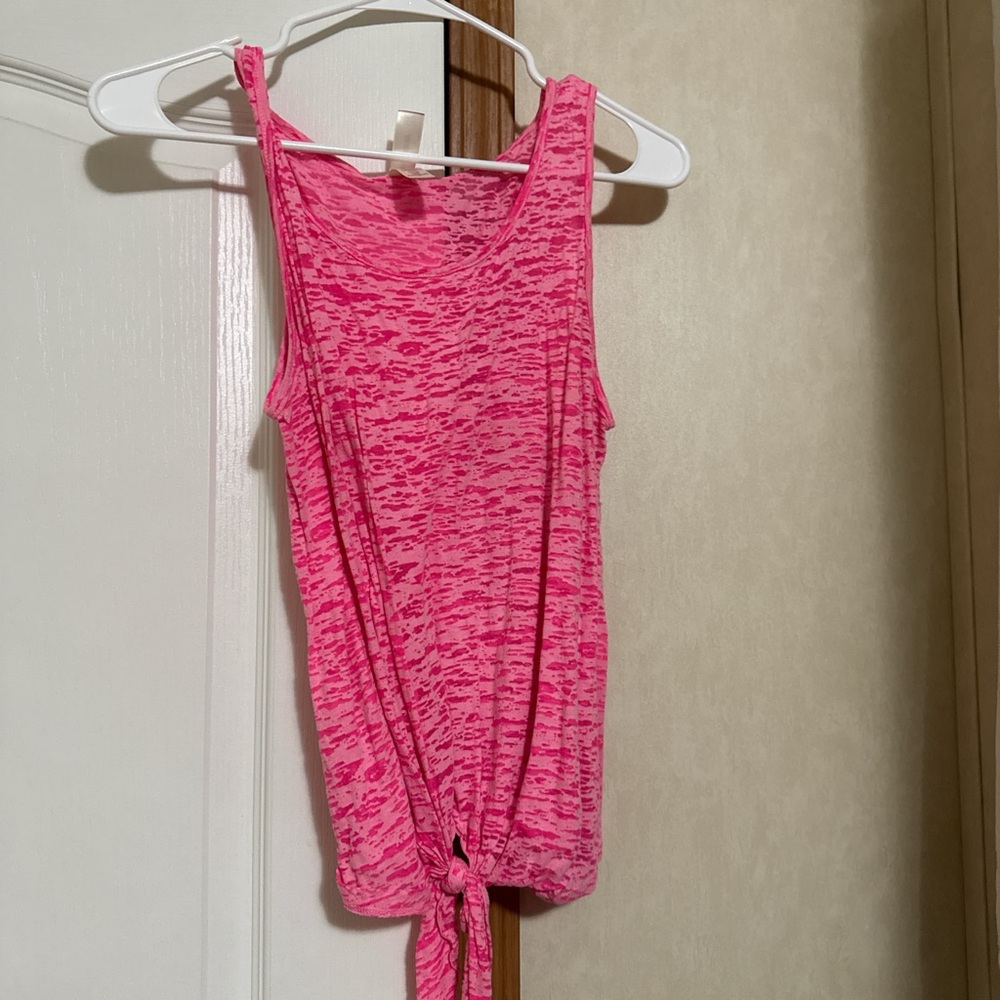 No Boundaries Pink Tie Front Tank Top